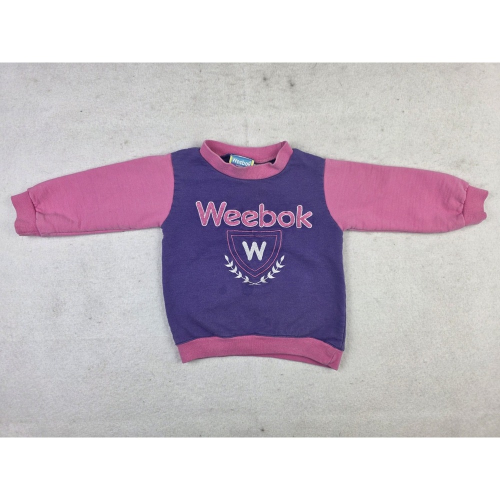 Vintage Weebok Sweatshirt Toddler Purple Pullover Sweater by Reebok 2T 90s Pink